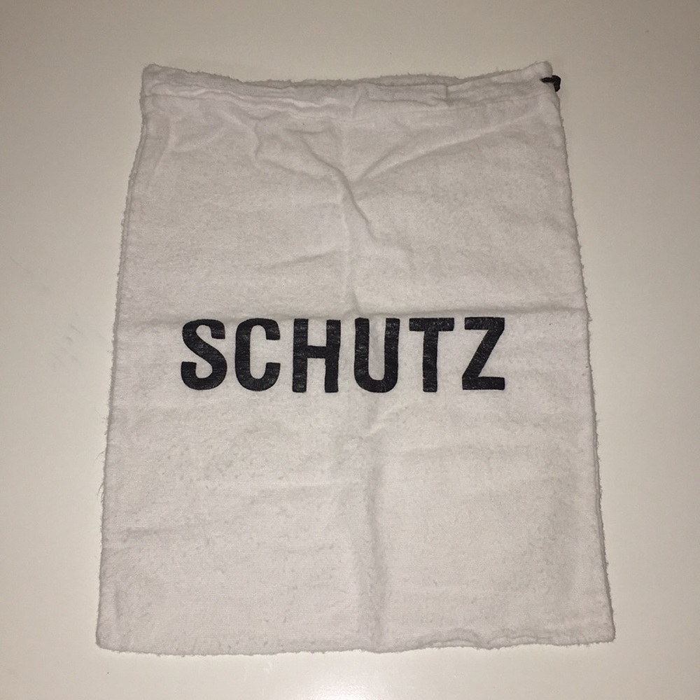 schutz logo dust white bag